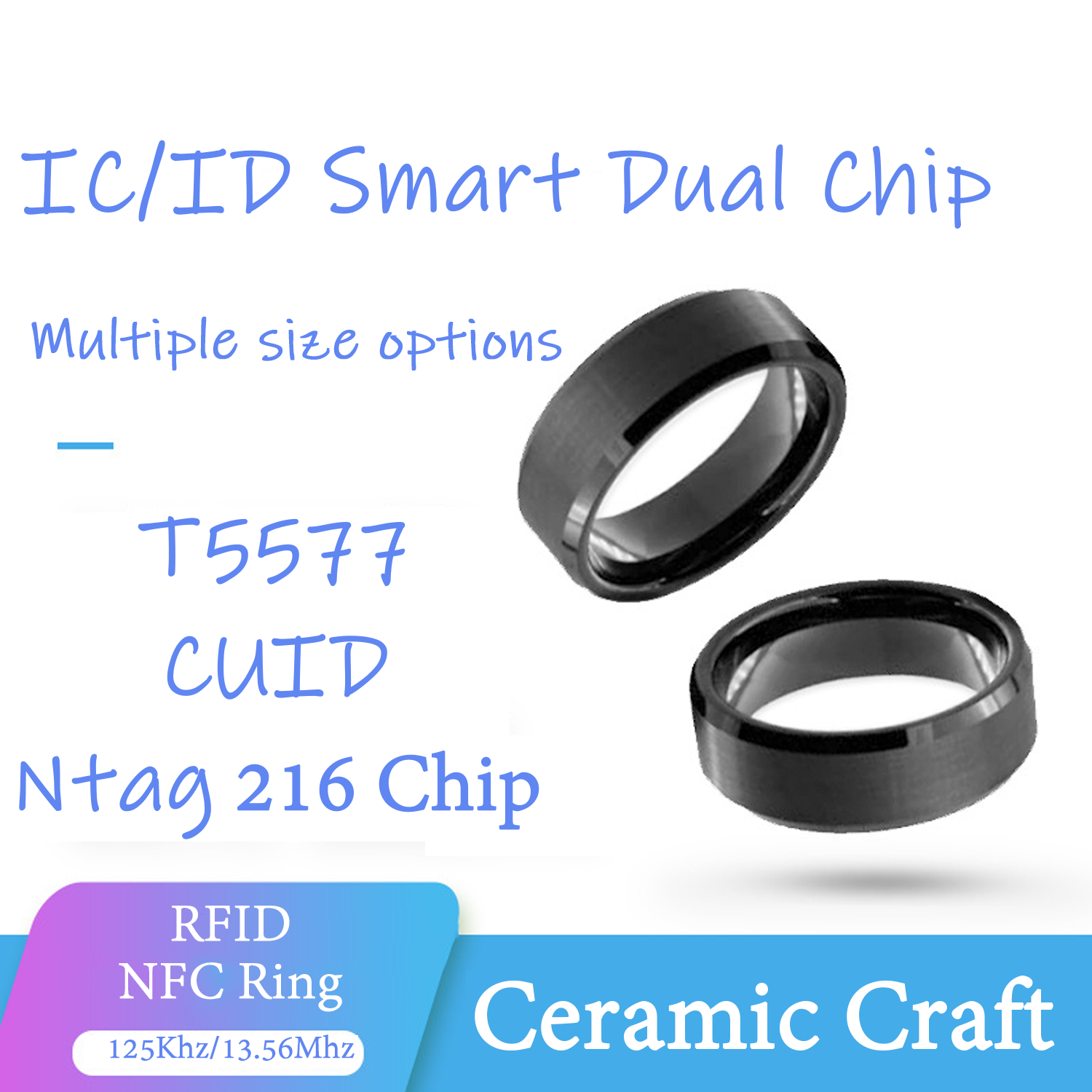Smart Ring Nfc Pay - CUID T5577 Кольцо клона с двойным