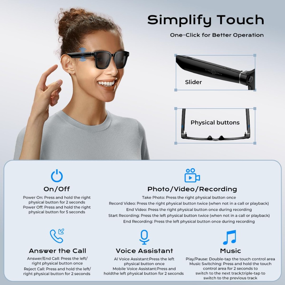 Умные HD-очки с камерой для ви – обзор и цена Smart Glasses Lens