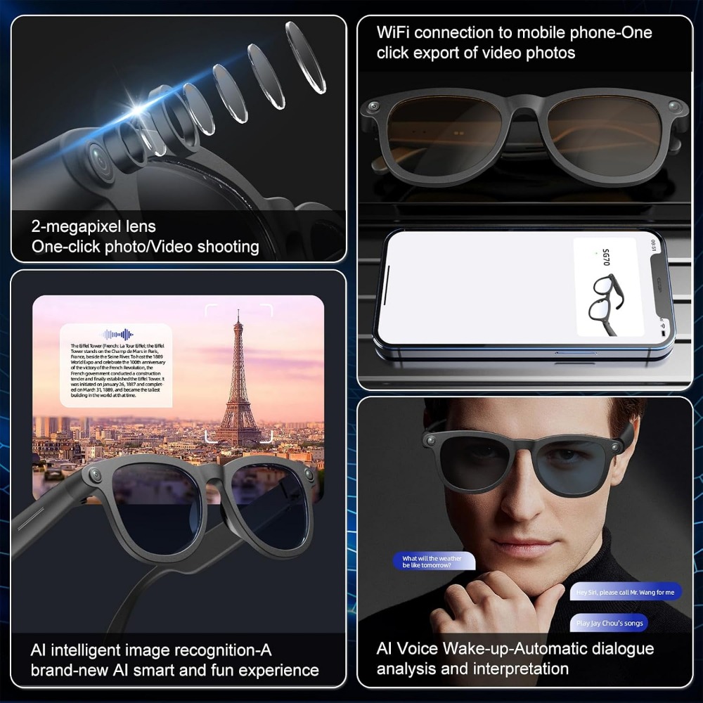 Умные очки с HD-камерой, функц – обзор и цена Smart Glasses Lens