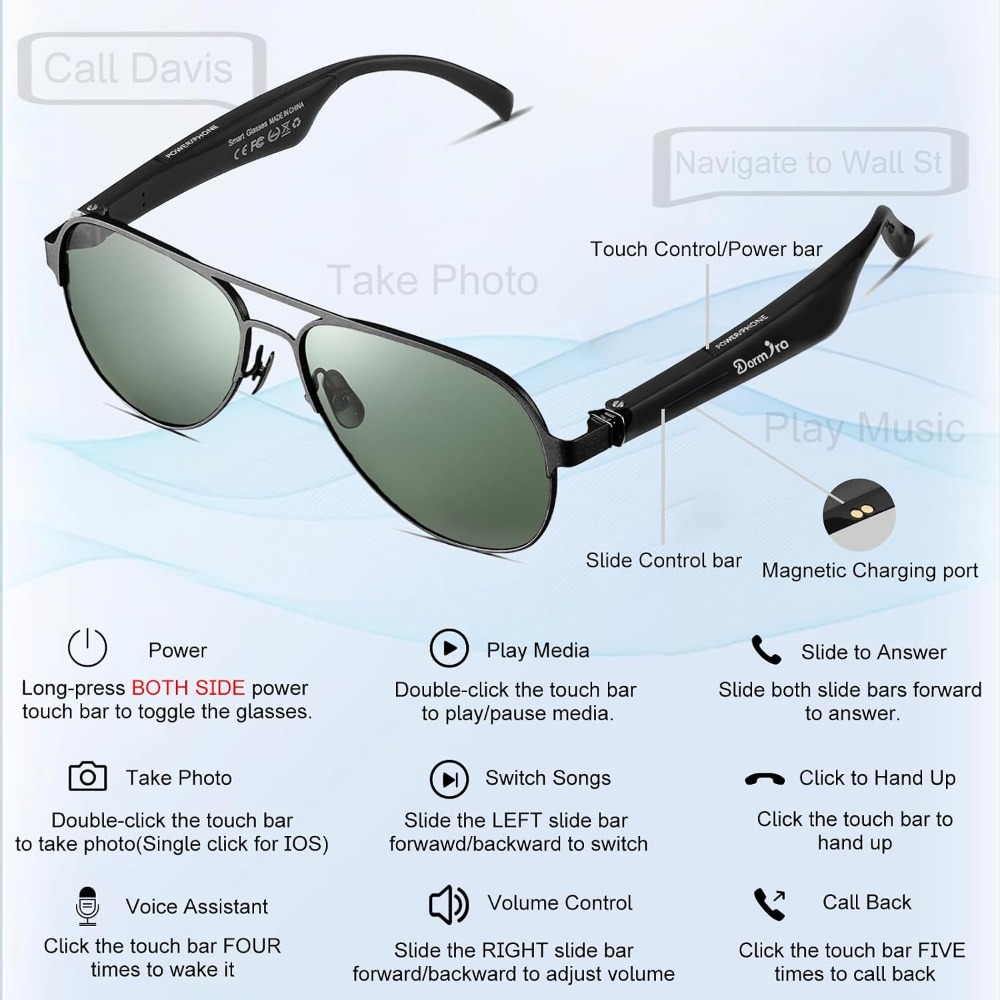 Мужские умные очки с 12-часовы – обзор и цена Smart Glasses Lens