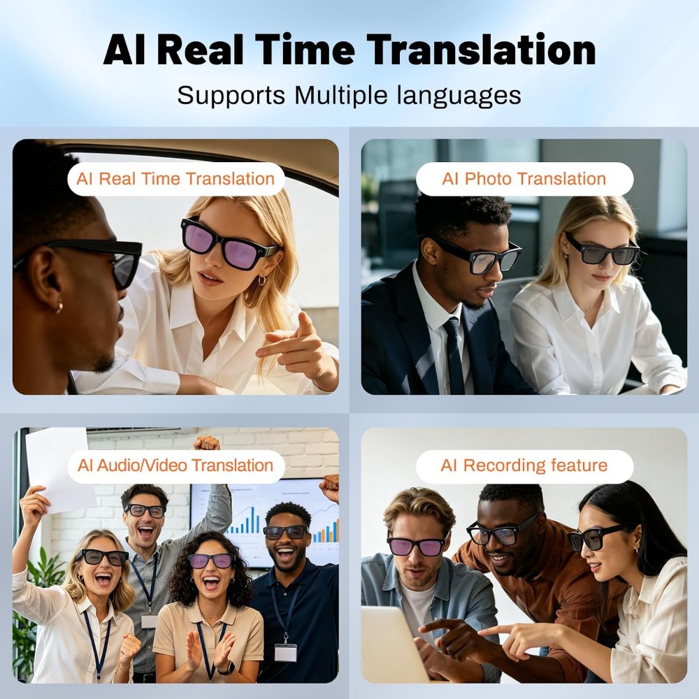 Умные очки с AI-переводом, Blu – обзор и цена Smart Glasses Lens