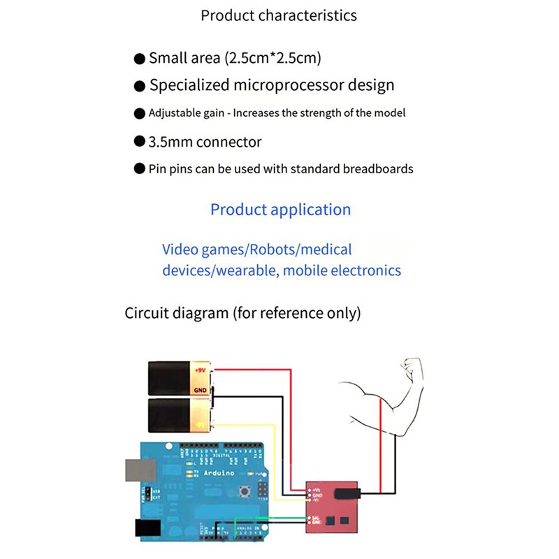 B50B-3X модуль электрического  – обзор и цена Muscle Sensor Emg